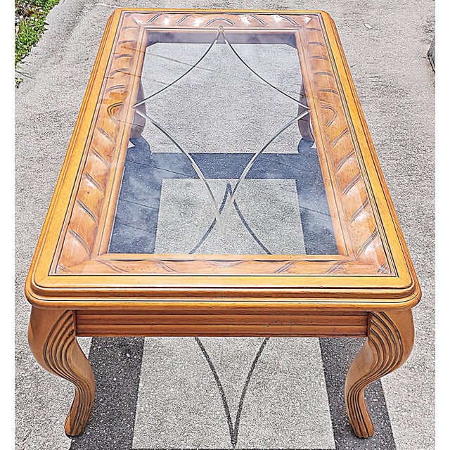1980s Contemporary Glass Top Coffee Table For Sale - Image 4 of 8