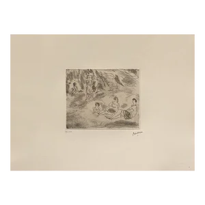 1980 Jules Pascin Central Park New York Etching