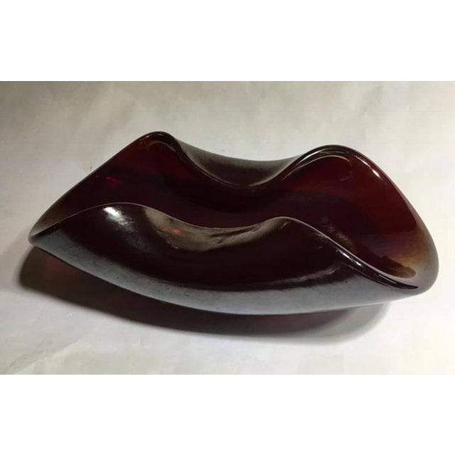 Mid-Century Modern Rubin Color Blown Paste Glass Bowl, Italy, 1960s For Sale - Image 6 of 18