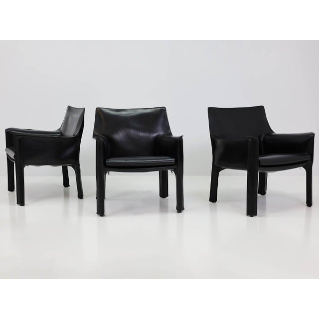 414 CAB Lounge Chairs by Mario Bellini for Cassina, Set of 4, in Very Good conditions. Designed 1970 to 1979 This piece...