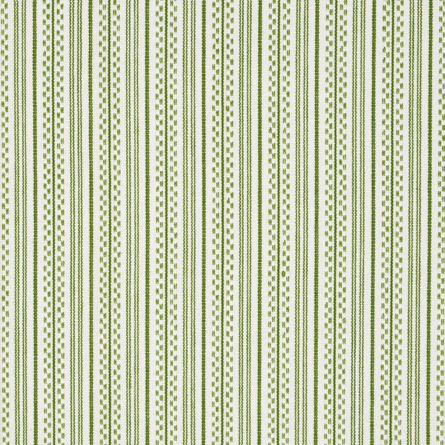 Schumacher Jack Stripe Fabric in Green For Sale