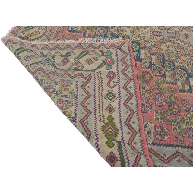 Late 20th Century Vintage Persian Bijar Kilim Rug - 4'10 X 6'00 For Sale - Image 5 of 9