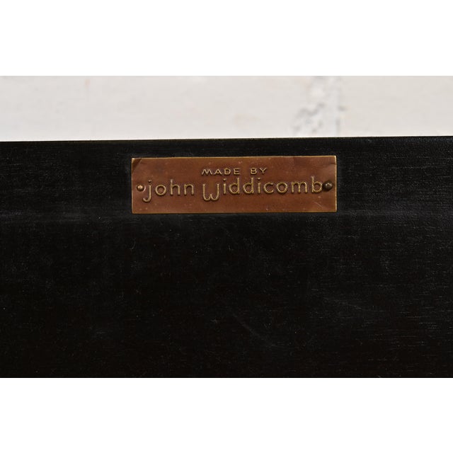 Black John Widdicomb Mid-Century Hollywood Regency Chinoiserie Black Lacquered King Size Headboard, 1950s For Sale - Image 8 of 9