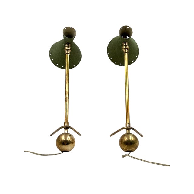Mid-Century Modern 1950s Mid-Century Modern Table Lamps, Attrib. To Stilnovo Milano Italy - Set of 2 For Sale - Image 3 of 13