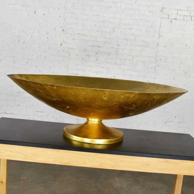 Marvelous Monumental fiberglass and gold-leaf footed bowl, compote, or store display in gorgeous vintage condition with...