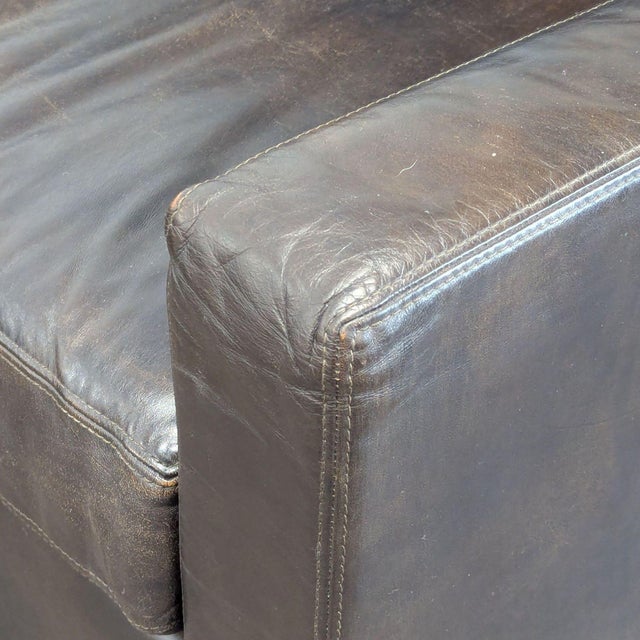 2010s Restoration Hardware Maxwell Leather Sectional Sofa in Dark Brown For Sale - Image 5 of 10