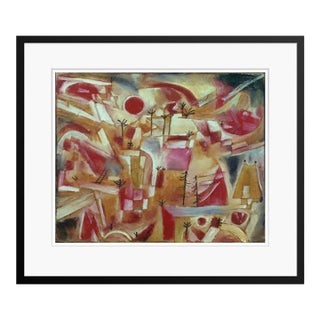 Paul Klee 'Rock Landscape Palms and Firs' Archival Pigment Print Framed in Black Reproduction For Sale