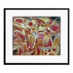 Paul Klee 'Rock Landscape Palms and Firs' Archival Pigment Print Framed in Black Reproduction