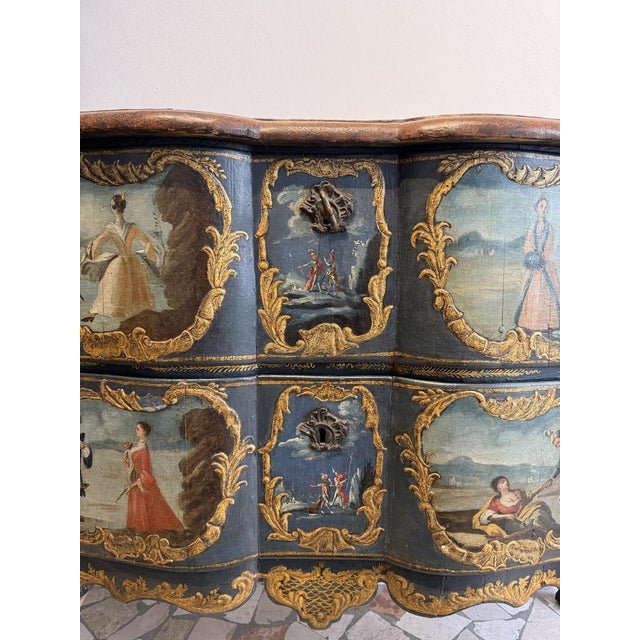 Carved, Lacquered and Painted Chest of Drawers, Sicily, 1700s For Sale - Image 11 of 18