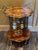 Wood 1980s Italian Inlaid Marquetry Burl Wood Bar Cart With Brass Gallery For Sale - Image 7 of 9