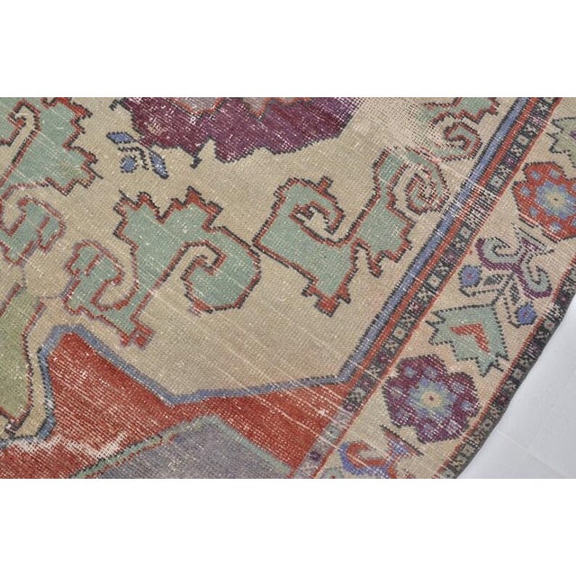 Burnt Orange 1950s Organic Modern Jewel Tone Rug For Sale - Image 8 of 10