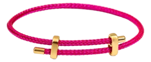 Fuchsia Glow Adjustable Gold Rope Bracelet