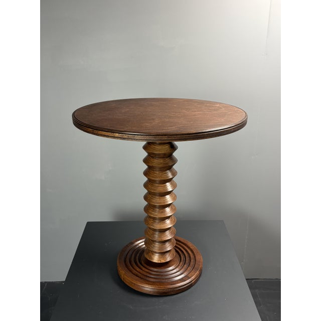 Mid-Century French Brutalist Turned Wood Winepress Side Table in the style of Charles Dudouyt, 1950s For Sale - Image 16 of 16