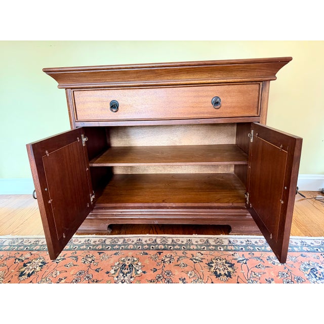 Vintage Ethan Allen Medallion Style Cherry Server Cabinet For Sale - Image 10 of 16