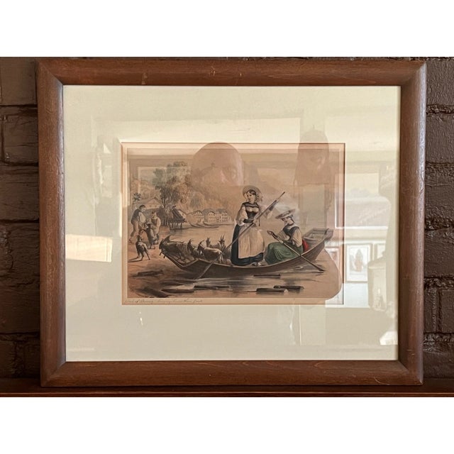 Rustic Pair 1820 Swiss Aquatints Ackermann Oberland Geo Barnard Hasli-Thal Brienz For Sale - Image 3 of 6