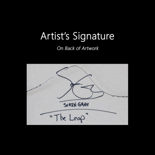 The Leap - Abstract Modern Figurative Mixed Media Original Artwork by Soren Grau For Sale - Image 9 of 9