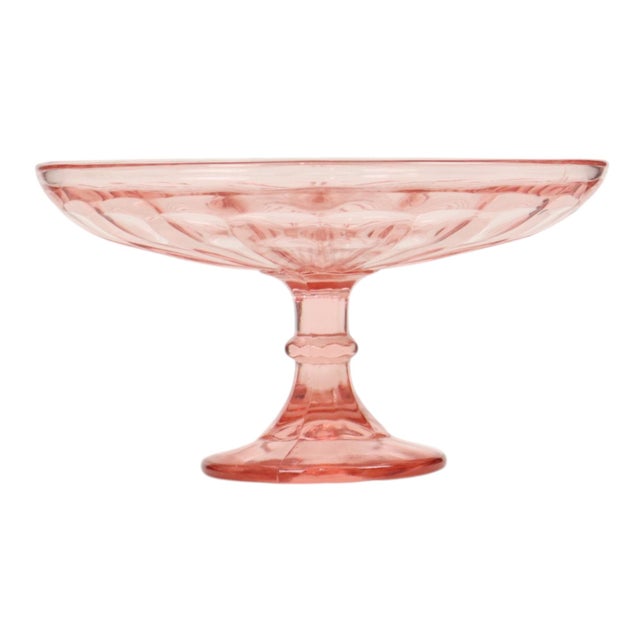 Art Deco Pink Tall Fruit Bowl in Glass, 1930s For Sale - Image 4 of 18