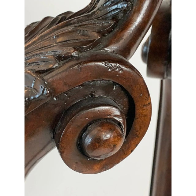 Carved Walnut & Leather Pedestal by John Richard For Sale In Philadelphia - Image 6 of 13
