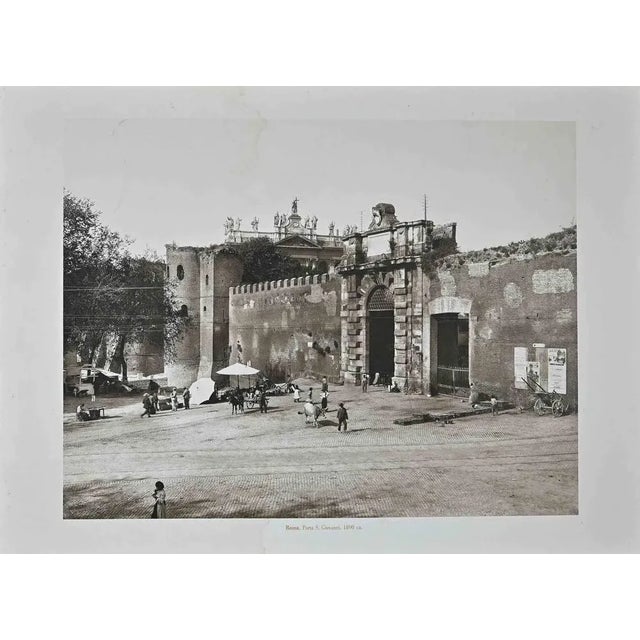 Rome-Porta S. Giovanni is an original Vintage b/w photograph after a painting of the late 19th Century realized in the...