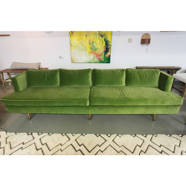 Vintage Davenport Green Velvet Sofa Chairish