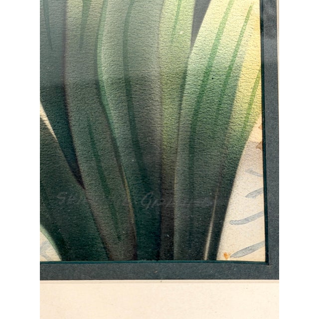 Pair of Art Deco Zebra Watercolor Gouaches by Shirrell Graves in Verde Frames For Sale - Image 13 of 16