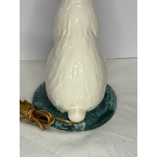 1990s Rabbit Table Lamp With Green Base For Sale - Image 11 of 13