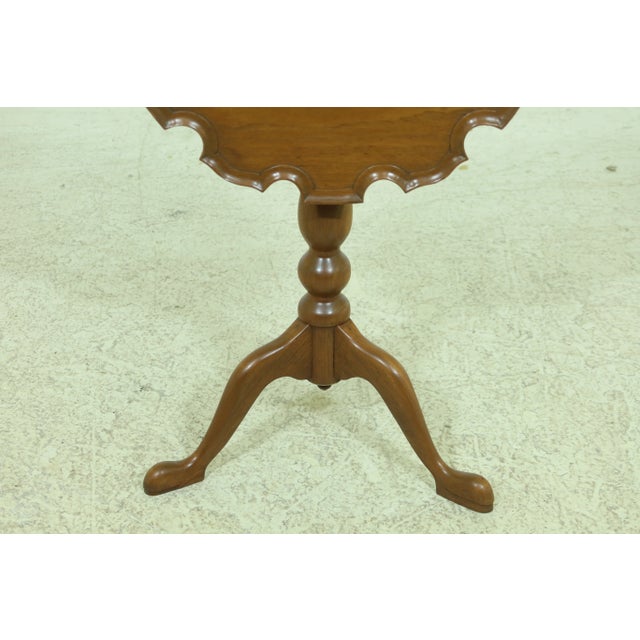 Walnut Bench Made Tilt Top Candle Stand Table For Sale - Image 4 of 10