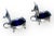 1920s 1920s Adie Bros LTD Birmingham Silver Plate Salt Cellars With Cobalt Glass Liners- Set of 2 For Sale - Image 5 of 14