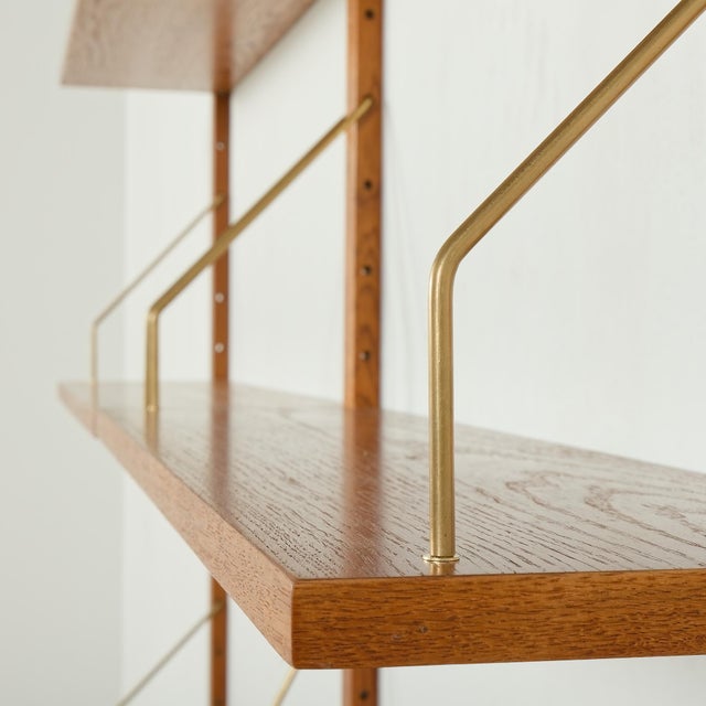 Scandinavian Oak Wall Unit in the style of Poul Cadovius, 1970s For Sale - Image 6 of 11