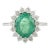 VRJewels 2.26 Ct Natural Emerald and Diamond 14k Gold Oval Engagment Ring Size 6 For Sale
