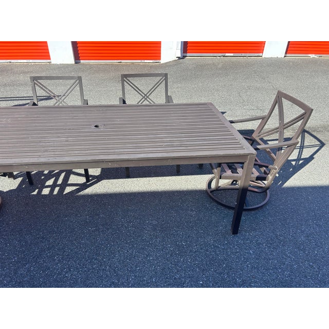 Aluminum Patio Set Table and 6 Chairs For Sale In Washington DC - Image 6 of 9