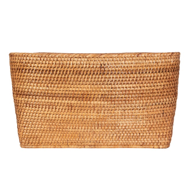 Artifacts Saboga Home Family Basket with Cutout Handle in Honey Brown For Sale - Image 4 of 13