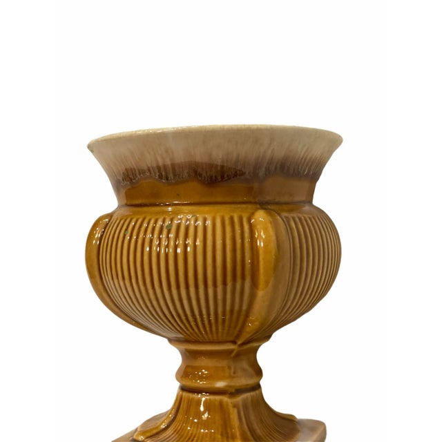 Vintage Mid-Century Carmel Ceramic Vase Vessel For Sale - Image 4 of 7