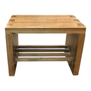 Modern Wood Through Joinery Bench or Side Table For Sale