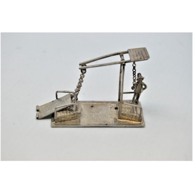 Silver Figure of Toll Collector and Drawbridge, in Good conditions. Designed 1950 to 1959