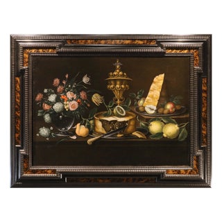Flemish Artist, Still Life with Flowers and Fruit, 1750, Oil on Canvas For Sale