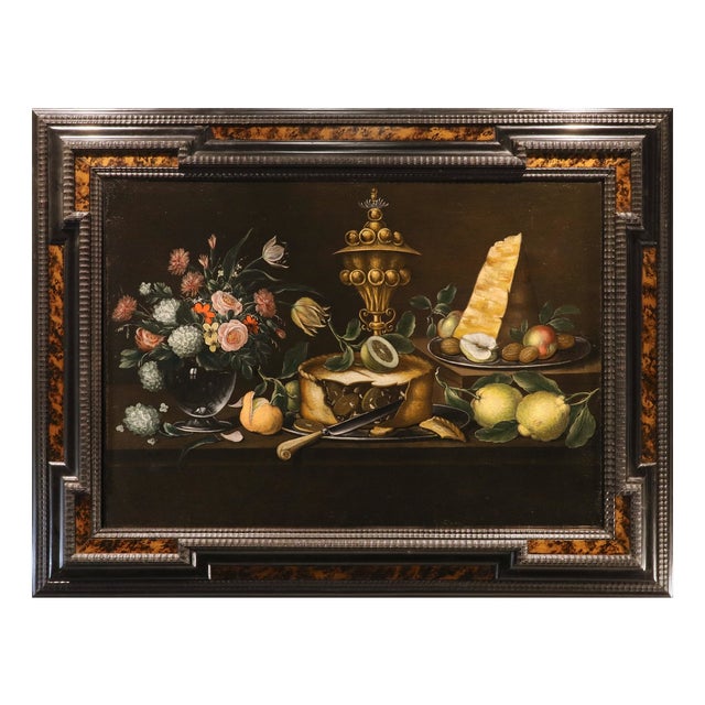 Flemish Artist, Still Life with Flowers and Fruit, 1750, Oil on Canvas For Sale