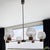 Mid-Century Modern Mid-Century Modern 6-Arm Chandelier with Pressed Glass Shades, Late 20th Century For Sale - Image 3 of 17