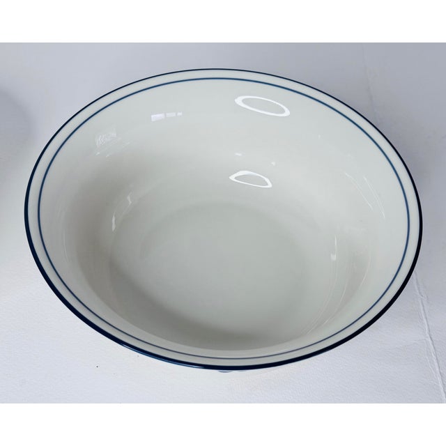 1980s 1980s Lenox Poppies on Blue Round Serving Vegetable Bowls, a Pair For Sale - Image 5 of 8