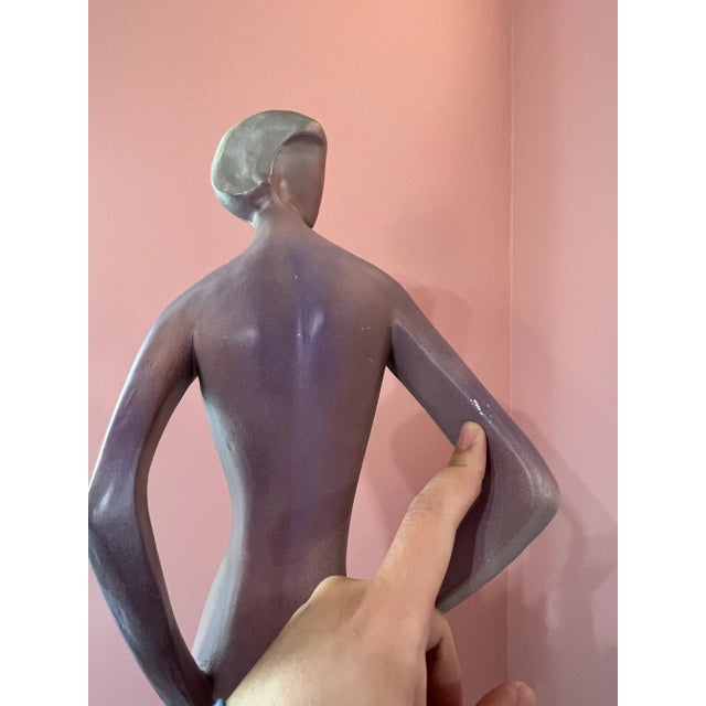 Mid-Century Modern 1980s Postmodern Pink Purple Woman Sculpture by Austin Productions For Sale - Image 3 of 12