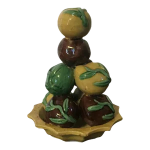 Antique 18th / 19th Century Chinese Famille Vert Porcelain Altar Temple Fruit Pyramid in the Kangxi Manner