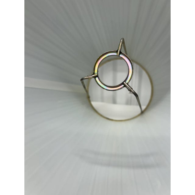 1980s Vintage Pair of Light Blue Pleated Empire Lamp Shades For Sale - Image 5 of 9