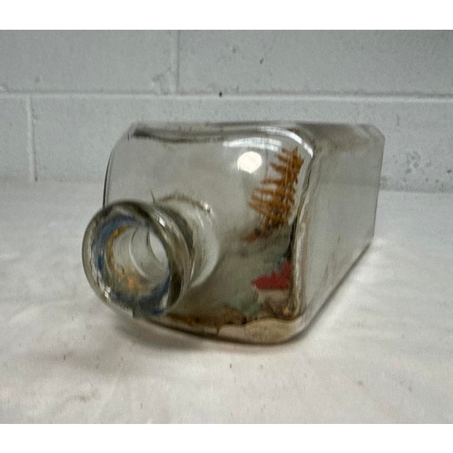 Rare Antique 19th Century Handmade Folk Art Sailboat Ship in Bottle Sculpture For Sale - Image 15 of 17