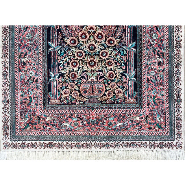 Vintage Silk Prayer Rug For Sale - Image 4 of 15