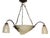 Antique Art Nouveau French Metal and Glass 4-Light Chandelier, 1890s For Sale