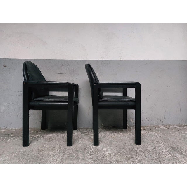 Set of Black Leather Armchairs from Bull, 1980 For Sale - Image 4 of 18