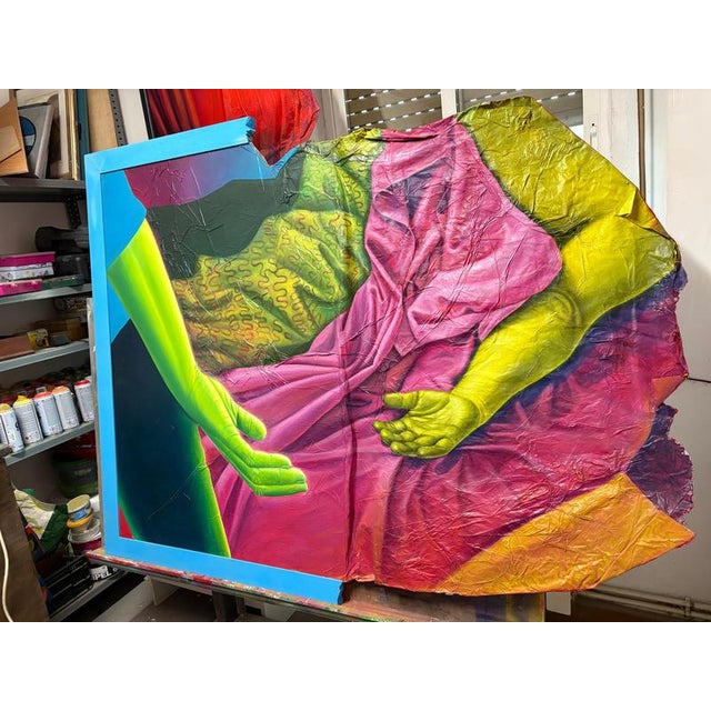 Natasha Lelenco, Fragmented Figure with Drapery on Paper, 2024, Mixed Media For Sale - Image 3 of 16