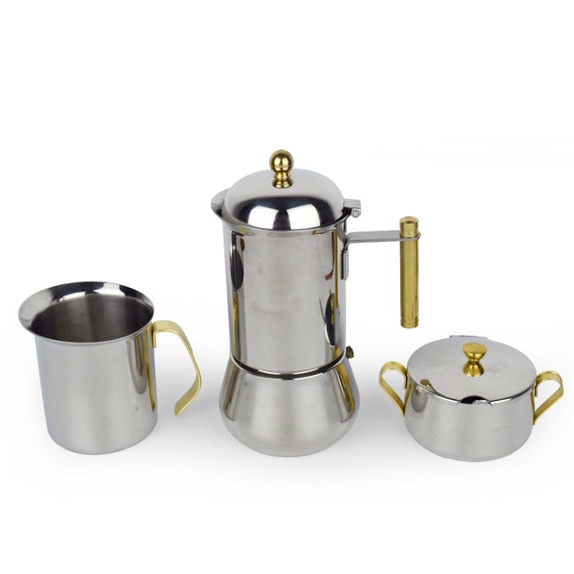 Elevate your morning ritual or after-dinner service with this exquisite 15-piece vintage Italian espresso set, masterfully...
