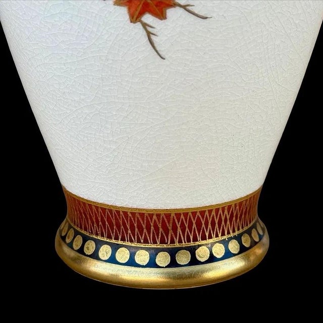 Early 20th Century Japanese Satsuma Meiji Maple Leaf Earthenware Vase, Marked For Sale - Image 5 of 7