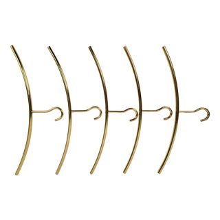 Vintage Brass Clothes Hangers, Italy, 1970s, Set of 5 For Sale